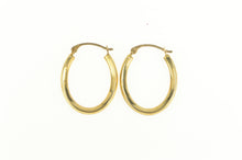 Load image into Gallery viewer, 10K 20.2mm Oval Classic Simple Fashion Hoop Earrings Yellow Gold