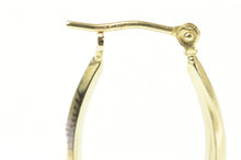 Load image into Gallery viewer, 10K 25.7mm Puffy Oval Swirl Curvy Fashion Hoop Earrings Yellow Gold