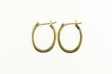 Load image into Gallery viewer, 14K 18.4mm Oval Classic Fancy Statement Hoop Earrings Yellow Gold