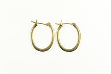 Load image into Gallery viewer, 14K 18.4mm Oval Classic Fancy Statement Hoop Earrings Yellow Gold