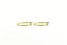 Load image into Gallery viewer, 14K 18.4mm Oval Classic Fancy Statement Hoop Earrings Yellow Gold
