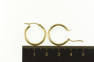 18K 18.4mm Rounded Classic Fashion Hoop Earrings Yellow Gold