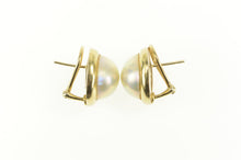 Load image into Gallery viewer, 14K Pearl Classic Rounded French Clip Statement Earrings Yellow Gold