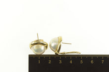 Load image into Gallery viewer, 14K Pearl Classic Rounded French Clip Statement Earrings Yellow Gold