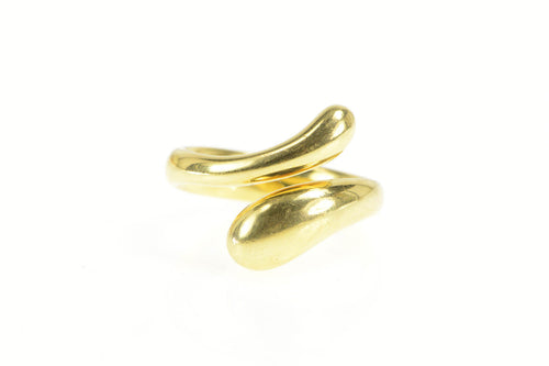 18K Elsa Peretti Tiffany & Co Bypass Teardrop Ring Yellow Gold