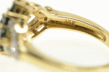 Load image into Gallery viewer, 14K Green Tourmaline Cluster Diamond Statement Ring Yellow Gold