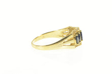 Load image into Gallery viewer, 14K Marquise Natural Sapphire Diamond Curved Ring Yellow Gold
