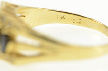 Load image into Gallery viewer, 14K Marquise Natural Sapphire Diamond Curved Ring Yellow Gold