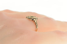 Load image into Gallery viewer, 14K Victorian Syn. Emerald OEC Diamond Ornate Ring Yellow Gold