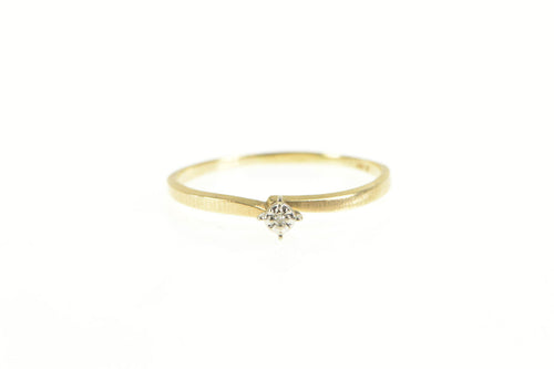 10K 1950's Classic Simple Diamond Promise Ring Yellow Gold