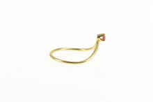 Load image into Gallery viewer, 14K Ruby Solitaire Chevron Pointed Stackable Ring Yellow Gold