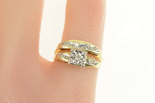 Load image into Gallery viewer, 14K 1950&#39;s Classic Diamond Engagement Bridal Set Ring Yellow Gold