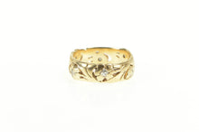 Load image into Gallery viewer, 14K Art Nouveau Diamond Floral Scroll Wedding Band Ring Yellow Gold