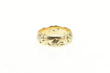 Load image into Gallery viewer, 14K Art Nouveau Diamond Floral Scroll Wedding Band Ring Yellow Gold