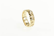 Load image into Gallery viewer, 14K Art Nouveau Diamond Floral Scroll Wedding Band Ring Yellow Gold