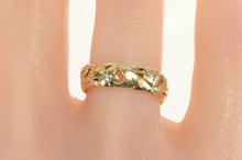 Load image into Gallery viewer, 14K Art Nouveau Diamond Floral Scroll Wedding Band Ring Yellow Gold