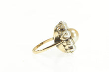 Load image into Gallery viewer, 14K Victorian Sim. Pearl Round Cluster Cocktail Ring Yellow Gold