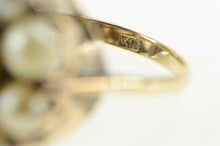 Load image into Gallery viewer, 14K Victorian Sim. Pearl Round Cluster Cocktail Ring Yellow Gold