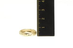 10K Textured Pattern 4.5mm Striped Band Ring Yellow Gold