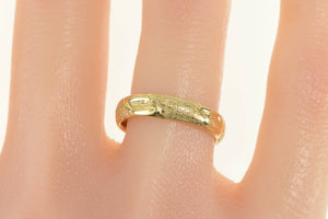 10K Textured Pattern 4.5mm Striped Band Ring Yellow Gold