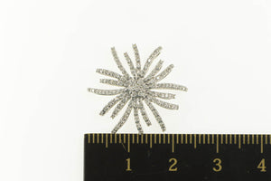 14K 0.31 Ctw Pave Diamond Flower Dandelion Pendant White Gold