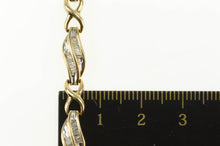 Load image into Gallery viewer, 10K 1.25 Ctw Baguette Diamond Wavy Tennis Bracelet 7.25&quot; Yellow Gold