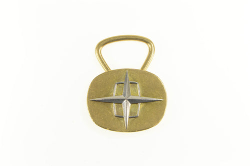 18K Bulgari Two Tone North Star Symbol Key Ring Yellow Gold