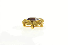 Load image into Gallery viewer, 14K Victorian Ornate Oval Amethyst Elaborate Scroll Pin/Brooch Yellow Gold