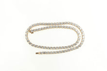 Load image into Gallery viewer, Sterling Silver Classic Statement Cubic Zirconia Tennis Necklace 17&quot;