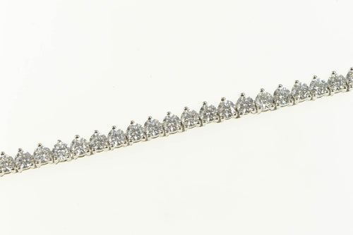 Sterling Silver 4.0mm Classic Round CZ Statement Tennis Necklace 18