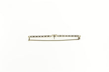 Load image into Gallery viewer, 14K Art Deco Diamond Filigree Ornate Bar Pin/Brooch White Gold