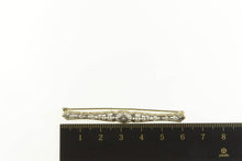 Load image into Gallery viewer, 14K Art Deco Diamond Filigree Ornate Bar Pin/Brooch White Gold