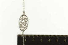 Load image into Gallery viewer, Sterling Silver Charles Garnier Oval Scroll Filigree Chain Necklace 36&quot;
