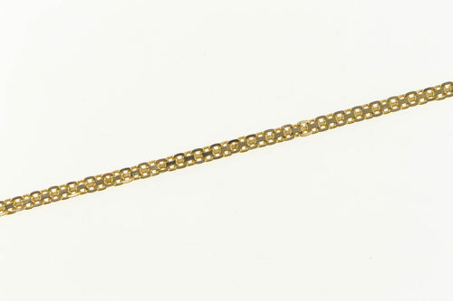14K 2.2mm Retro Squared Link Flat Chain Necklace 18