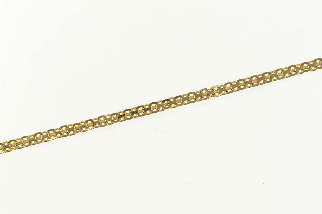 14K 2.2mm Retro Squared Link Flat Chain Necklace 18