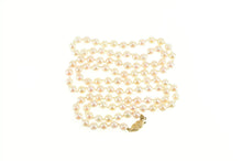 Load image into Gallery viewer, 14K 6.0mm Pale Pink Pearl Retro Beaded Necklace 30.25&quot; Yellow Gold