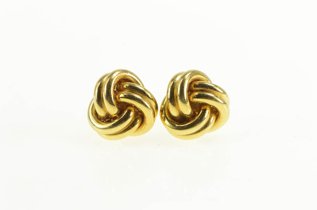 18K Tiffany & Co. Love Knot Designer Twist Stud Earrings Yellow Gold