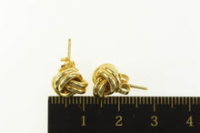 Load image into Gallery viewer, 18K Tiffany &amp; Co. Love Knot Designer Twist Stud Earrings Yellow Gold
