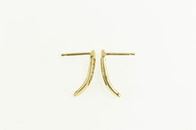 Load image into Gallery viewer, 14K Baguette Diamond Channel Semi Hoop Earrings Yellow Gold