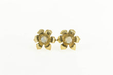Load image into Gallery viewer, 14K Opal 3D Flower Blossom Stud Statement Earrings Yellow Gold