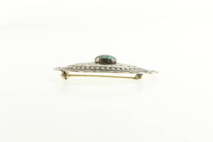 Sterling Silver Native American Turquoise Ornate Navajo Pin/Brooch