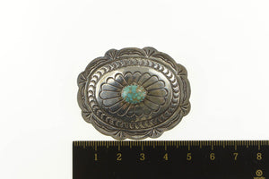 Sterling Silver Native American Turquoise Ornate Navajo Pin/Brooch