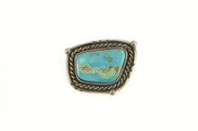 Load image into Gallery viewer, Sterling Silver Turquoise Ornate Native American Navajo Pin/Brooch