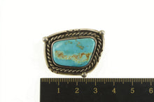 Load image into Gallery viewer, Sterling Silver Turquoise Ornate Native American Navajo Pin/Brooch