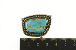 Sterling Silver Turquoise Ornate Native American Navajo Pin/Brooch
