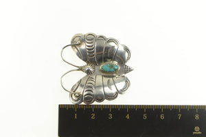 Sterling Silver Marquise Turquoise Butterfly Native American Pin/Brooch