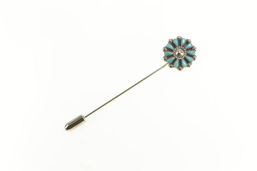 Sterling Silver Robert Dishta Zuni Native American Turquoise Stick Pin