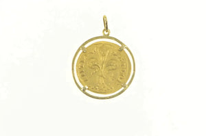 18K 1342-1382 Florin Genuine Italy Coin Charm/Pendant Yellow Gold