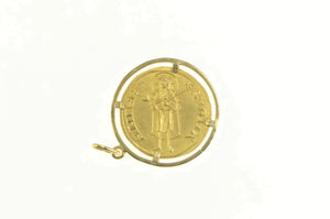 18K 1342-1382 Florin Genuine Italy Coin Charm/Pendant Yellow Gold
