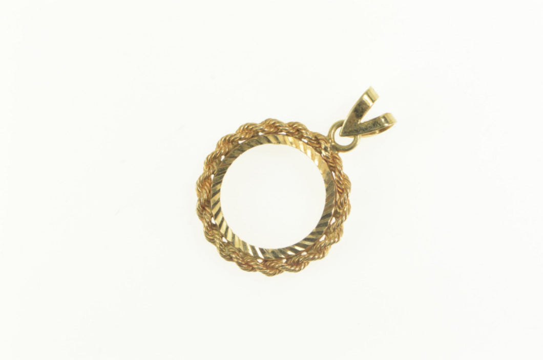 14K 1/20 oz Chinese Gold Panda Coin Bezel Charm/Pendant Yellow Gold